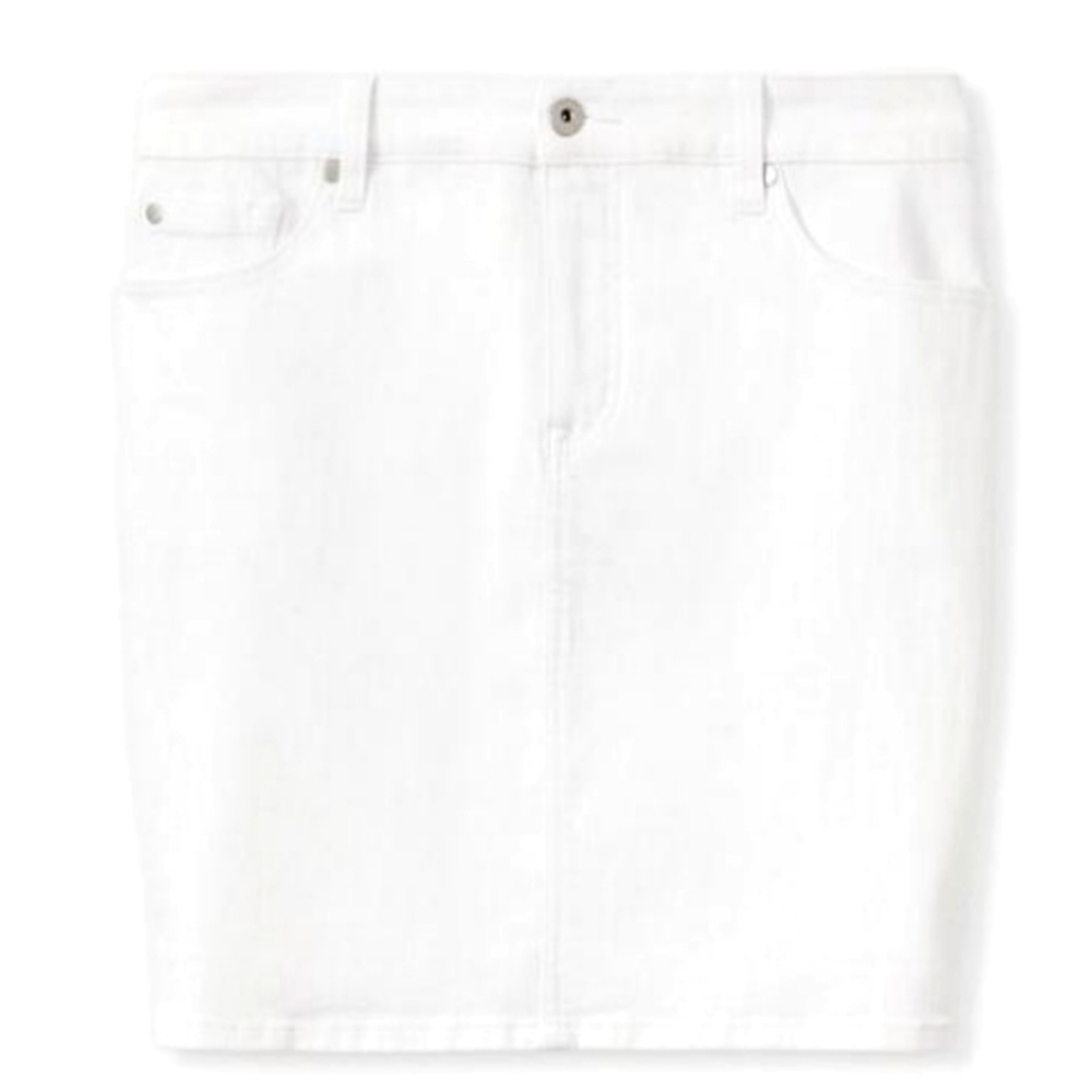 Denim Mini Skirt - White